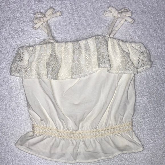 Gap cream lace summer top 4 Euc - Picture 1 of 8